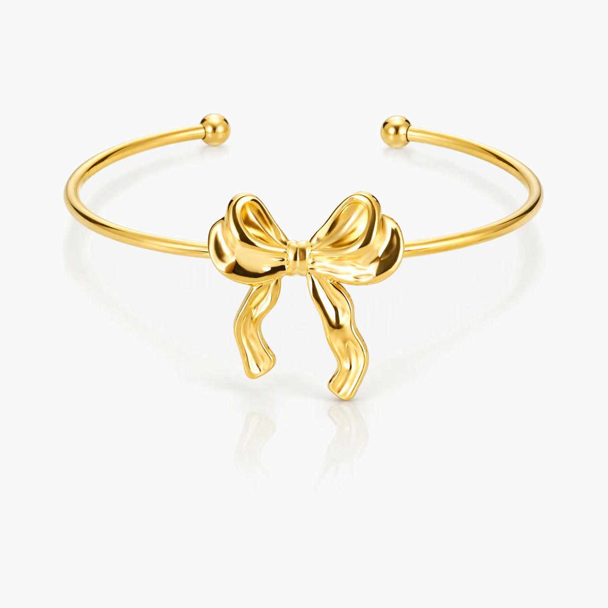 Cute Bow Knot Open Cuff Bracelet