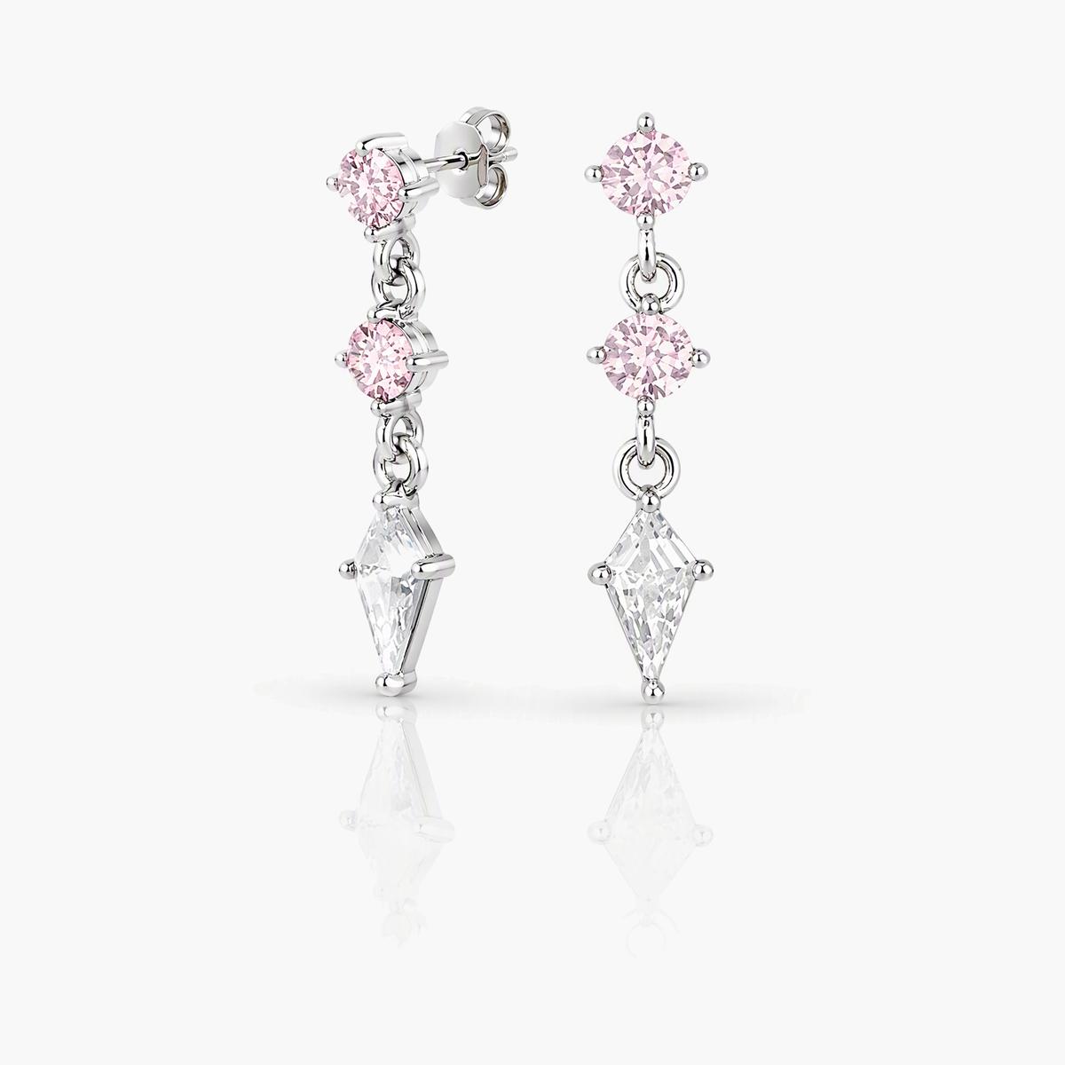 Dainty Three-Stone Drop Earrings