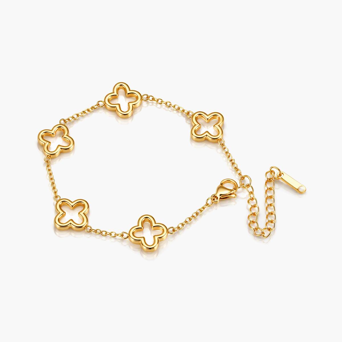 Dainty Four-Leaf Clover Bracelet