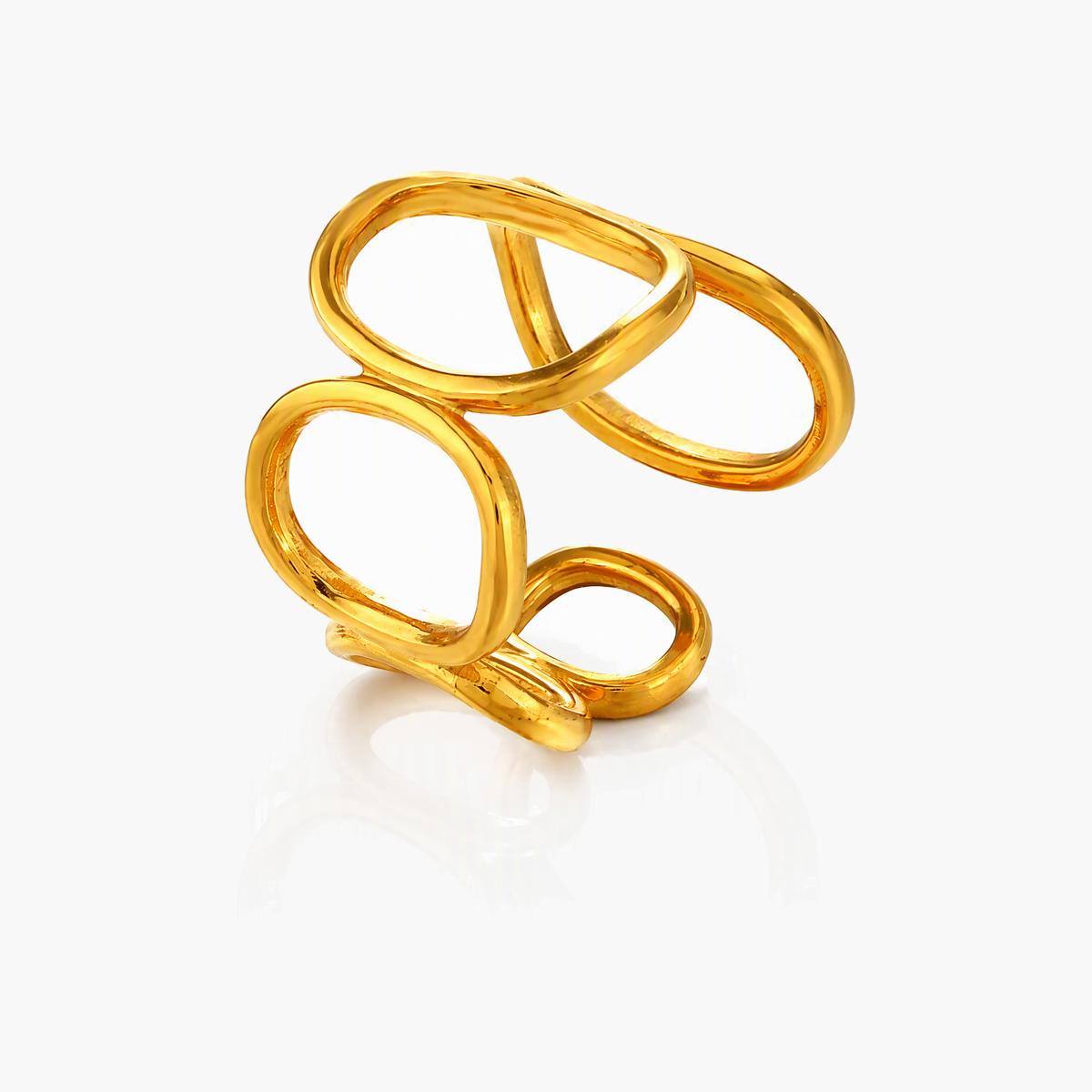 Minimalist Interlocking Loops Ring