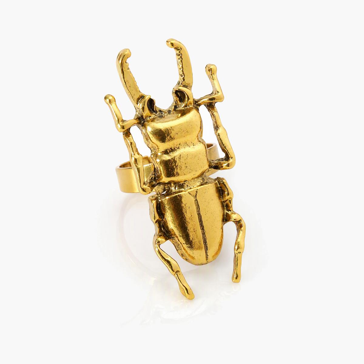 Vintage Beetle And Cicada Ring