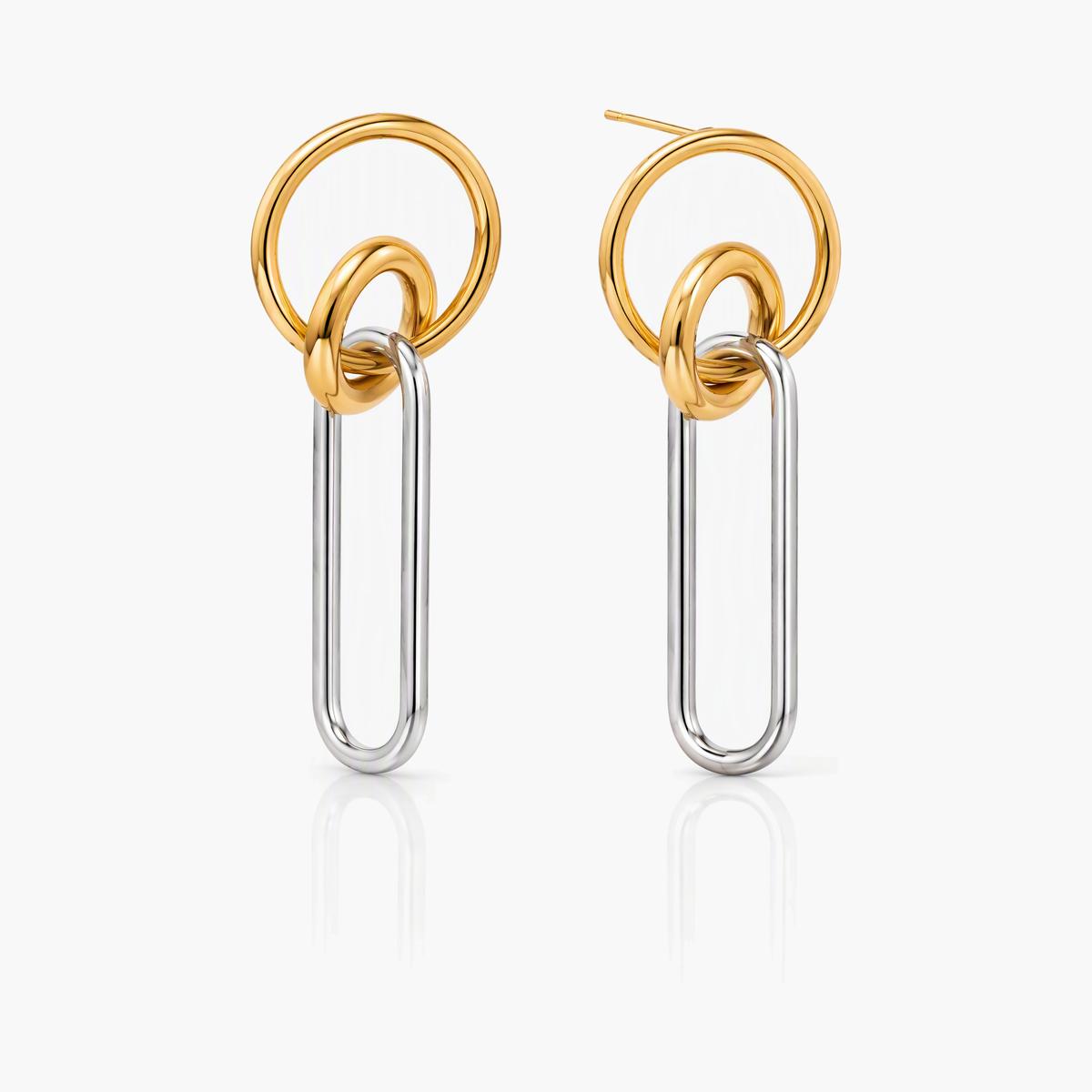 Minimalist Interlocking Rings Drop Earrings