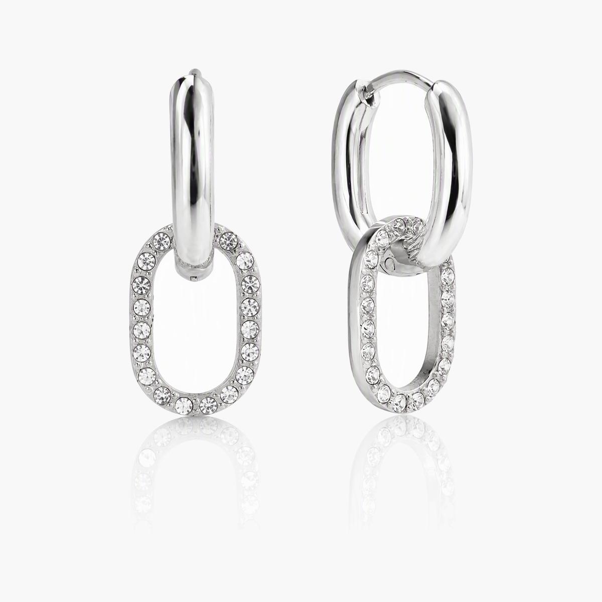 Dainty Oval Link Drop Earrings