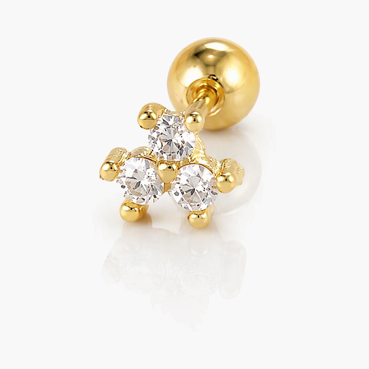 Dainty Floral & Moon Stud Earrings