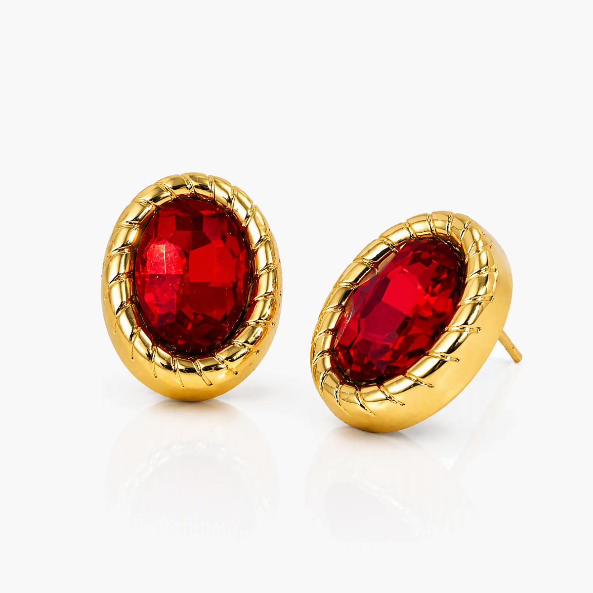 Vintage Oval Braided Stud Earrings