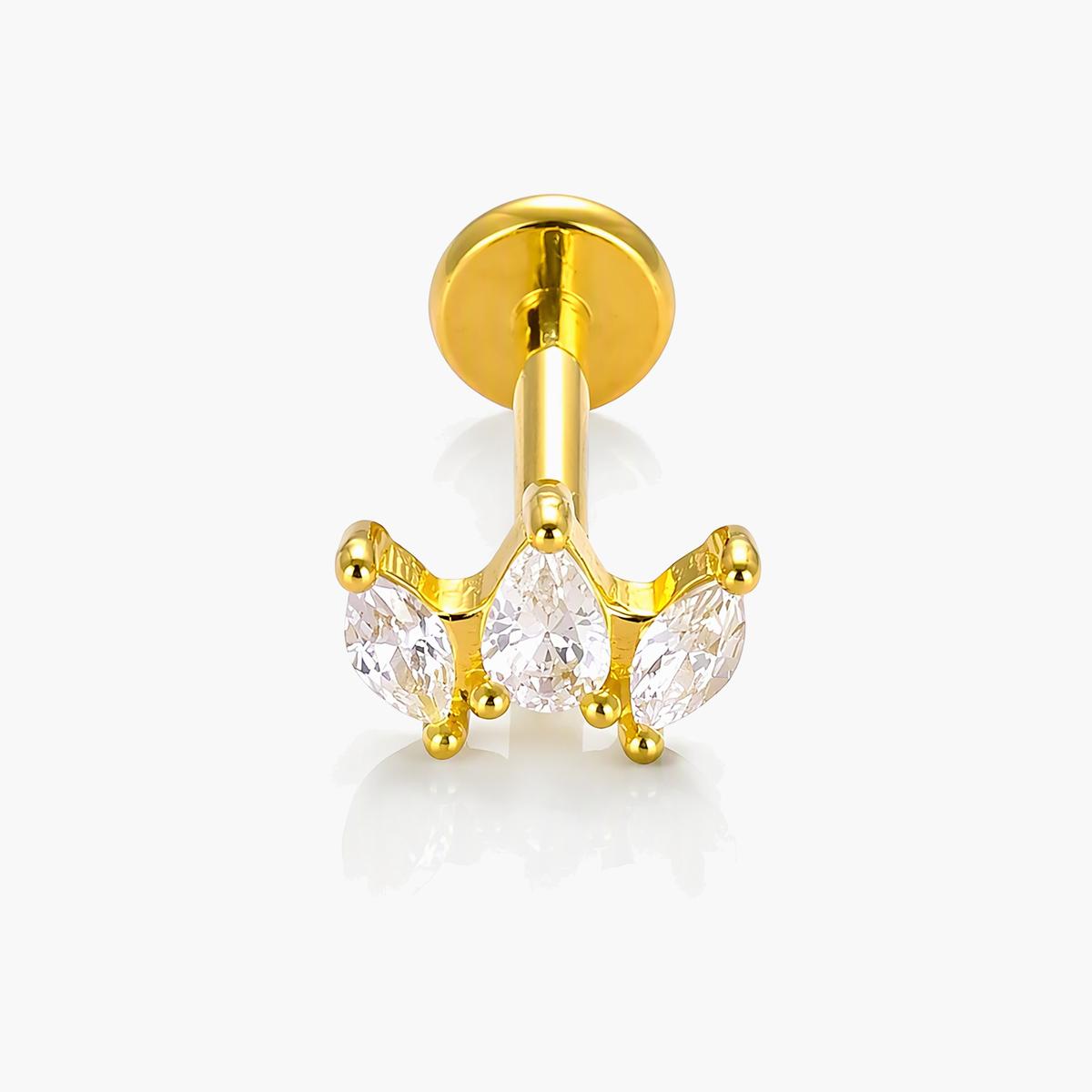 Three-Stone Crown Nose Stud