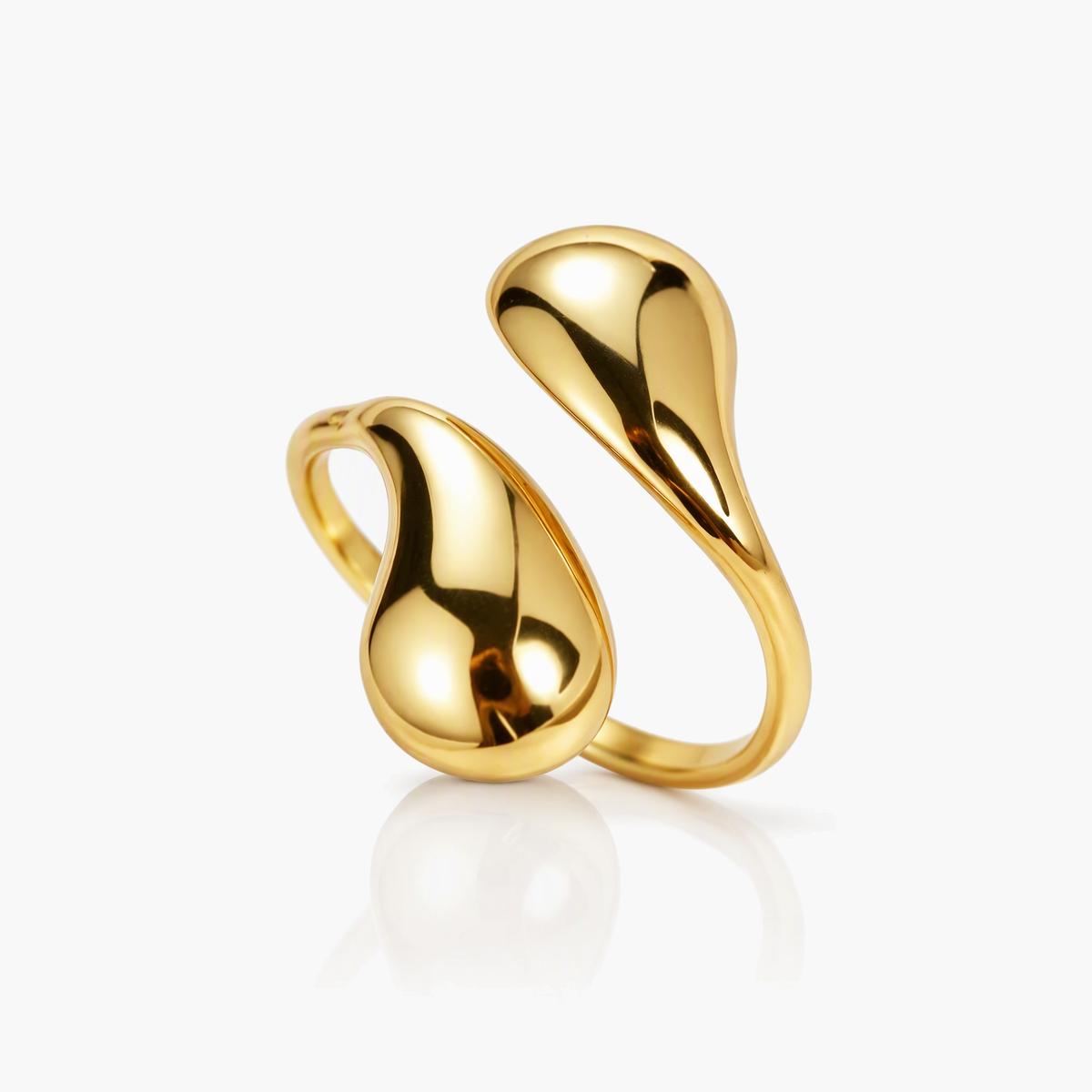 Double Teardrop Ring