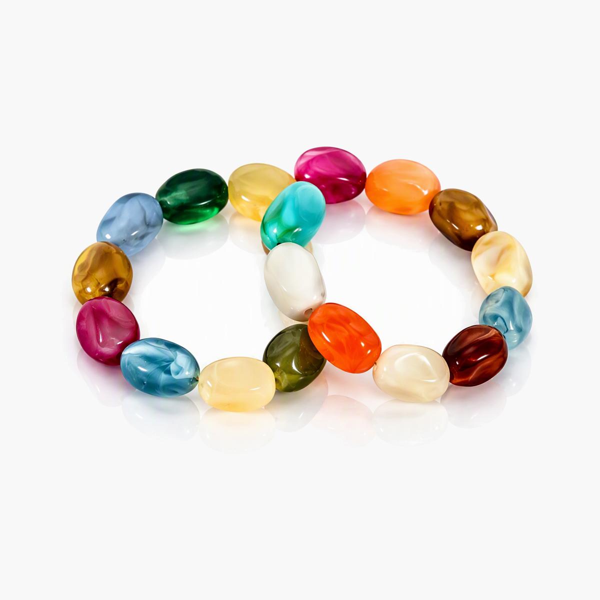 Multicolor Oval Stone Bracelet