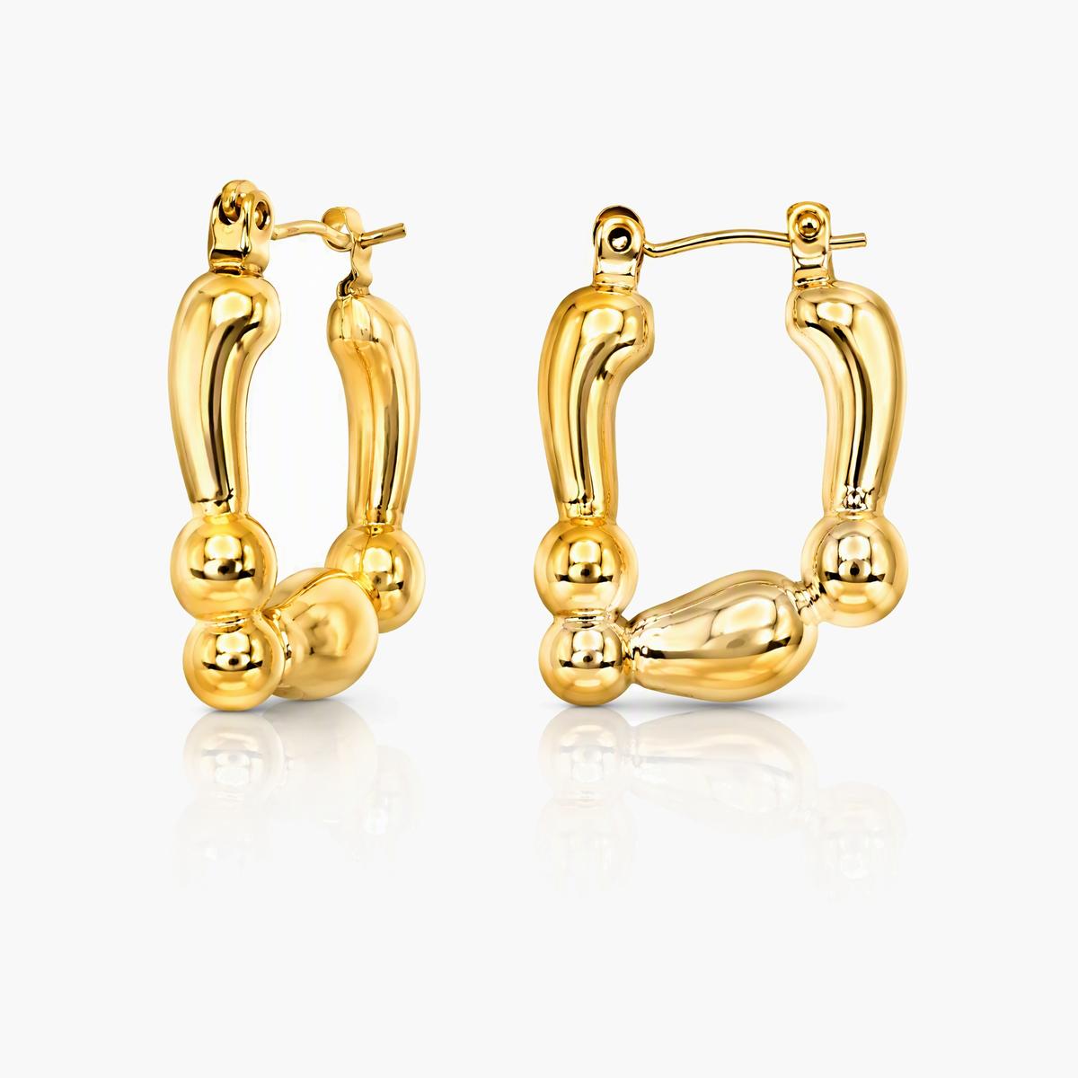 Textured U-Shaped Hoop Earrings