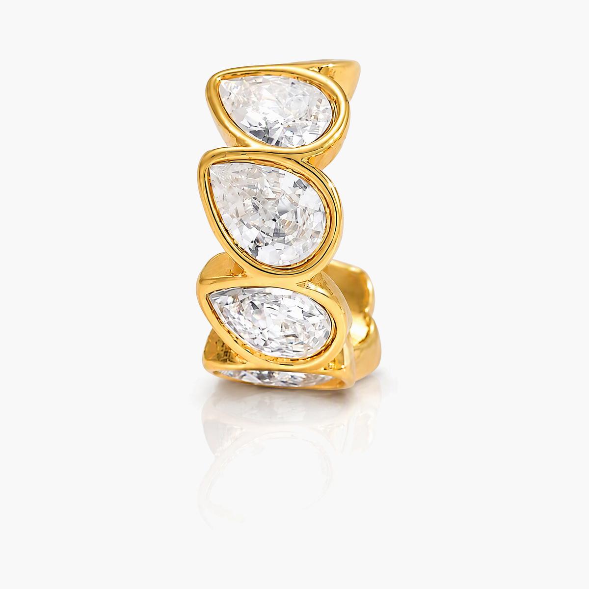 Trendy Three-Stone Cuff Earrings
