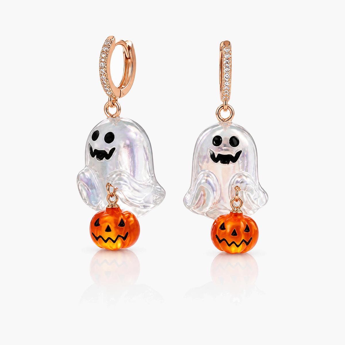 Cute Ghost Pumpkin Drop Earrings