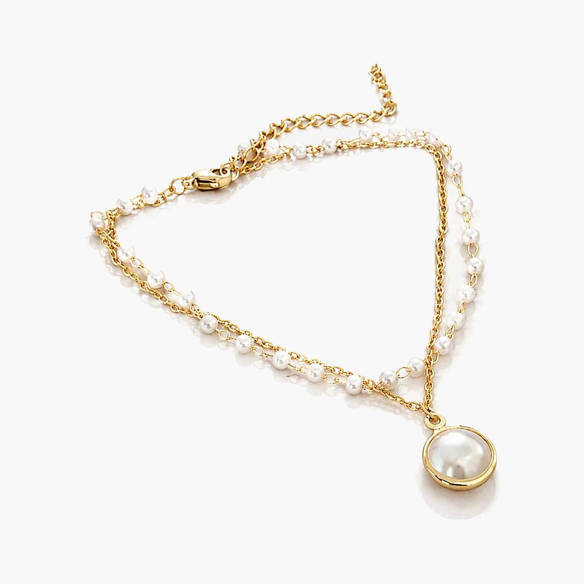 Dainty Pearl Star Charm Bracelet