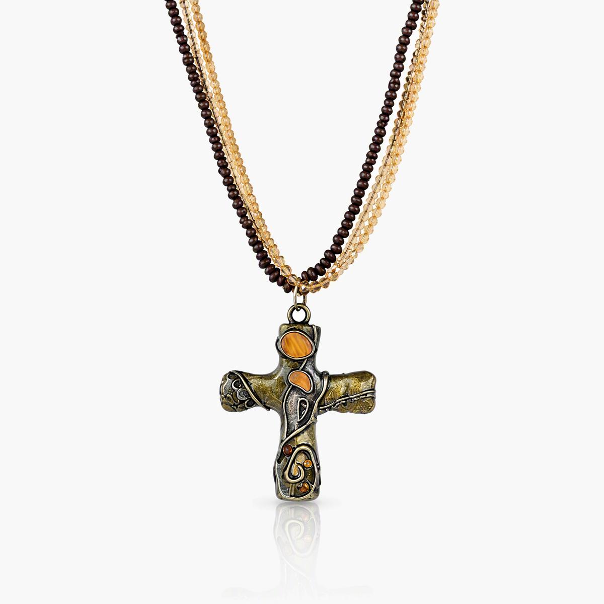 Trendy Spiked Cross Choker