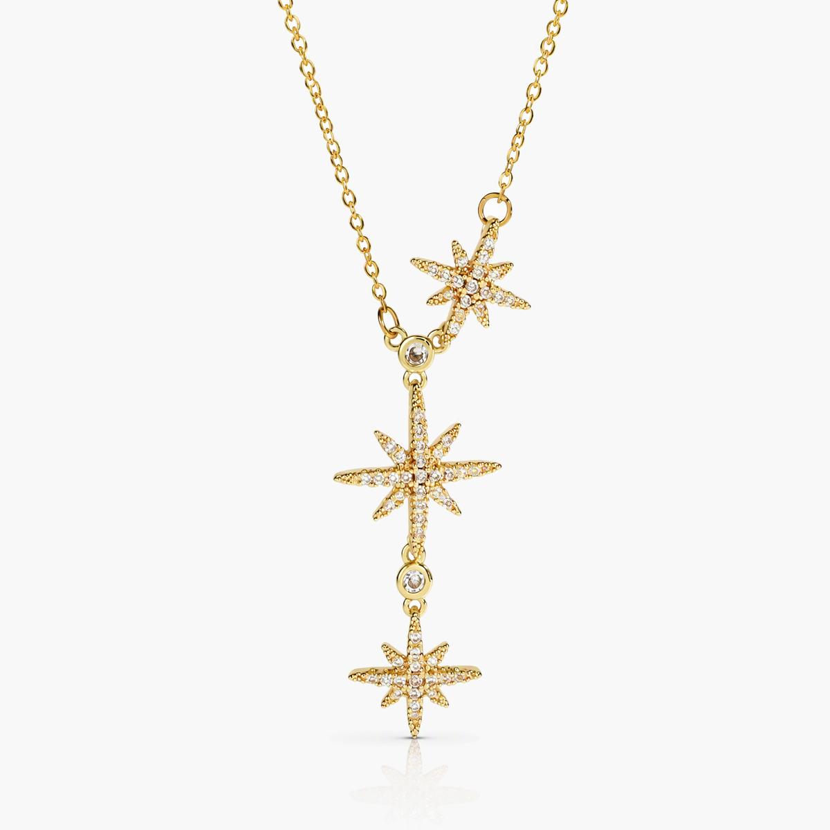 Triple Star Pendant Necklace