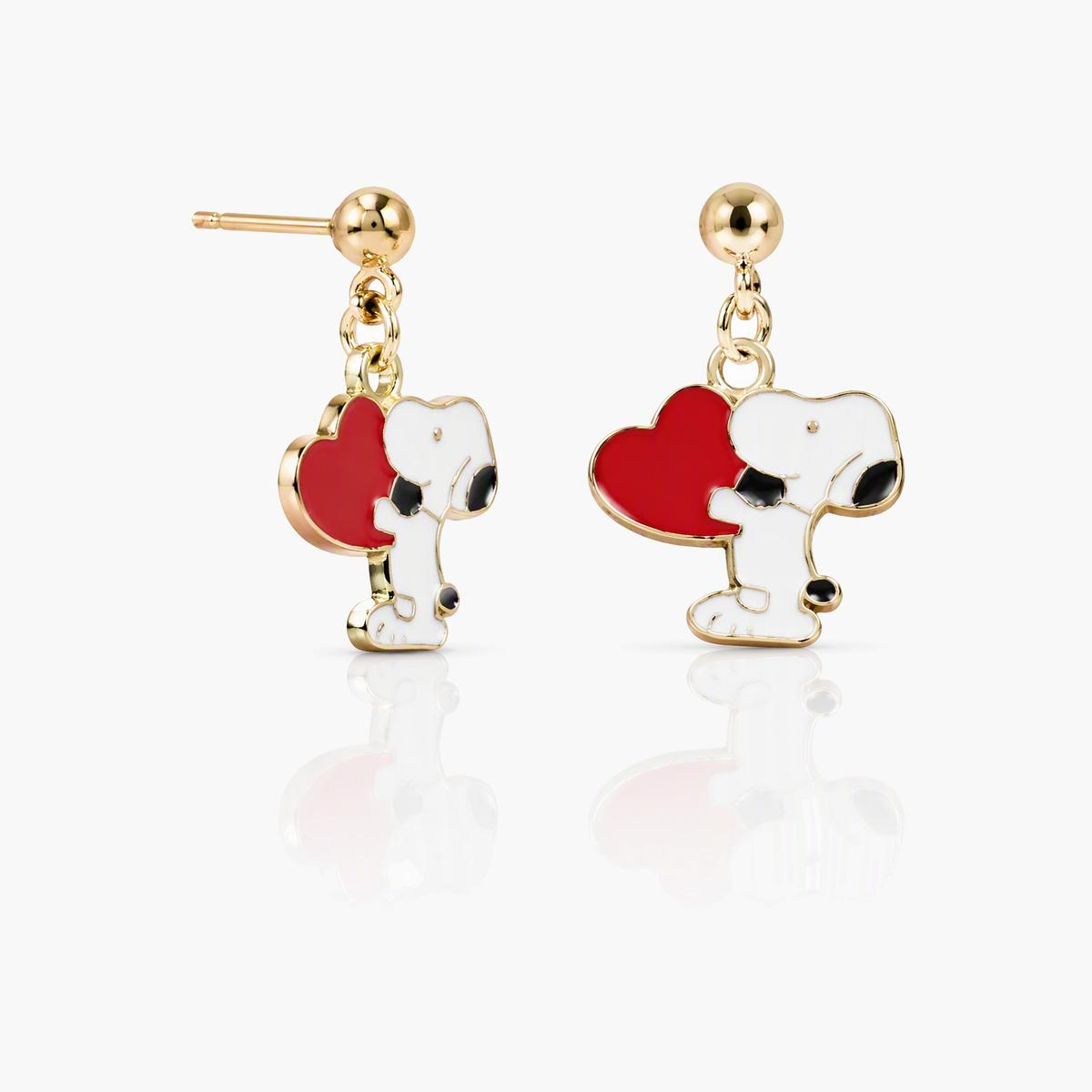 Cute Snoopy Heart Drop Earrings