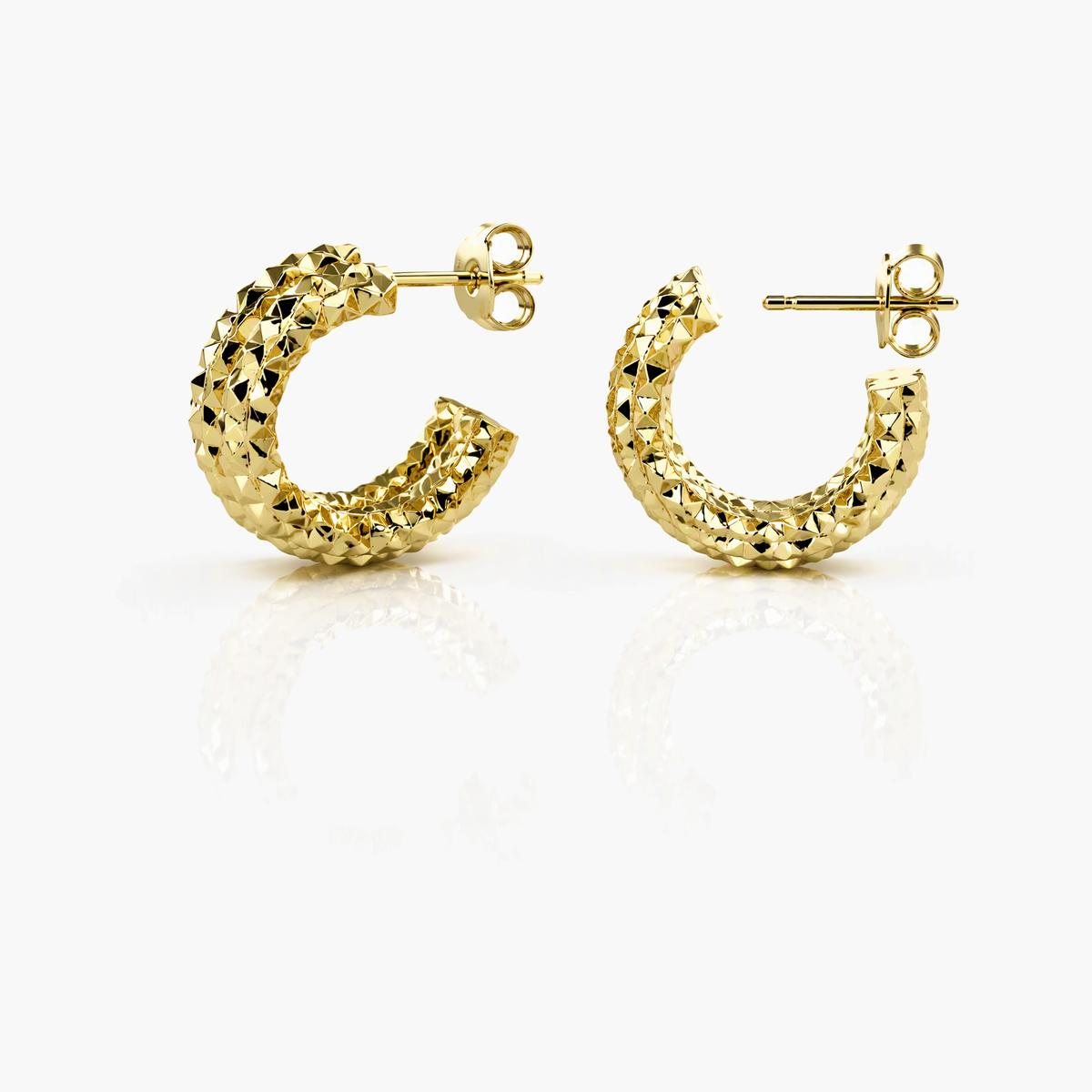 Textured Triple Row Huggie Earrings