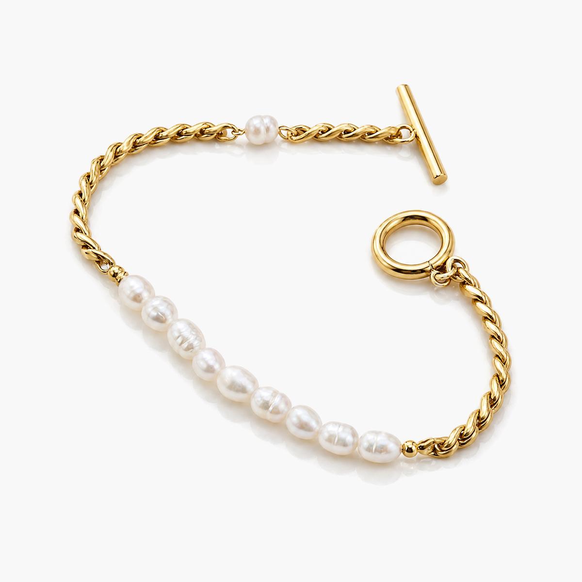 Elegant Pearl Twist Chain Bracelet