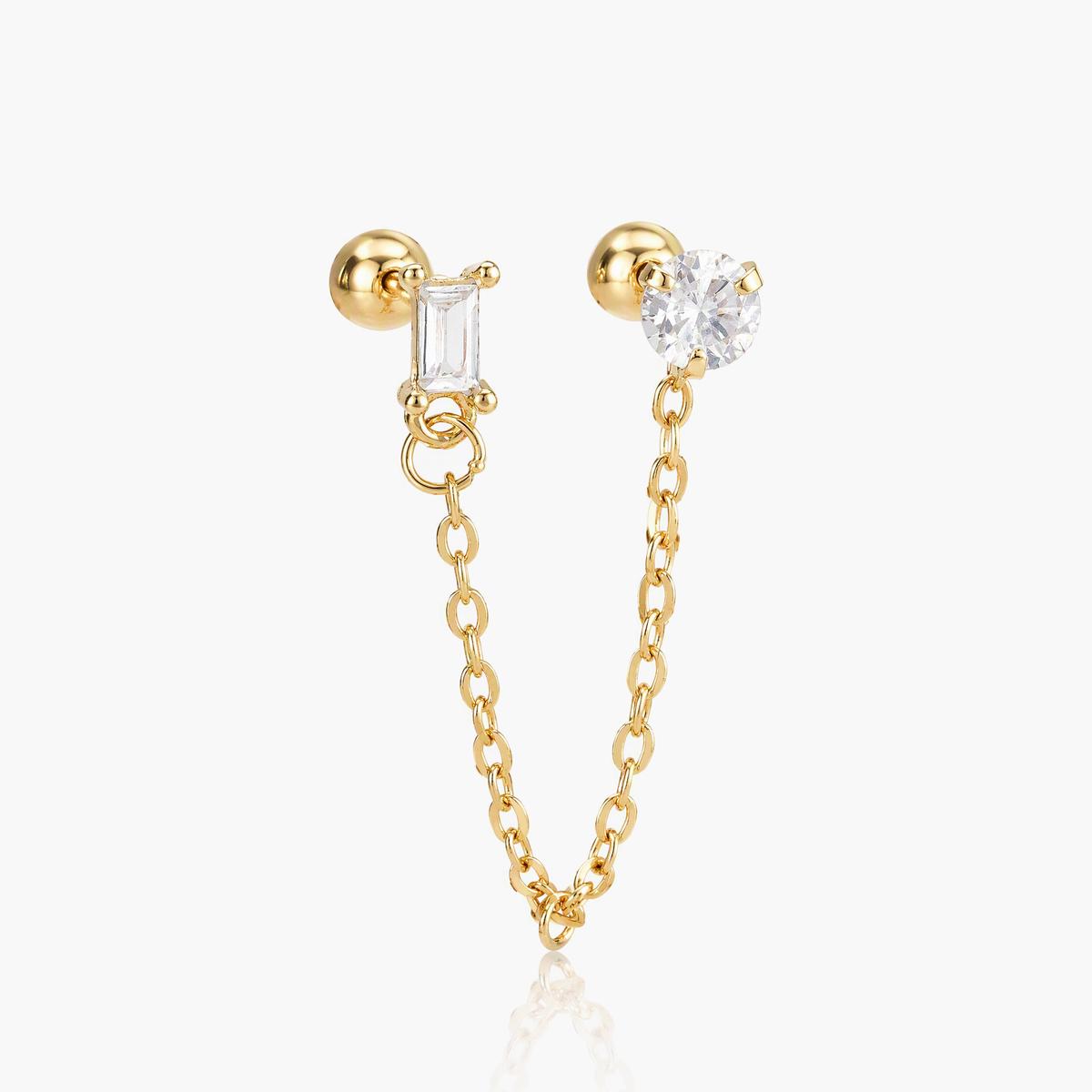 Dainty Stone Flower Drop Earrings