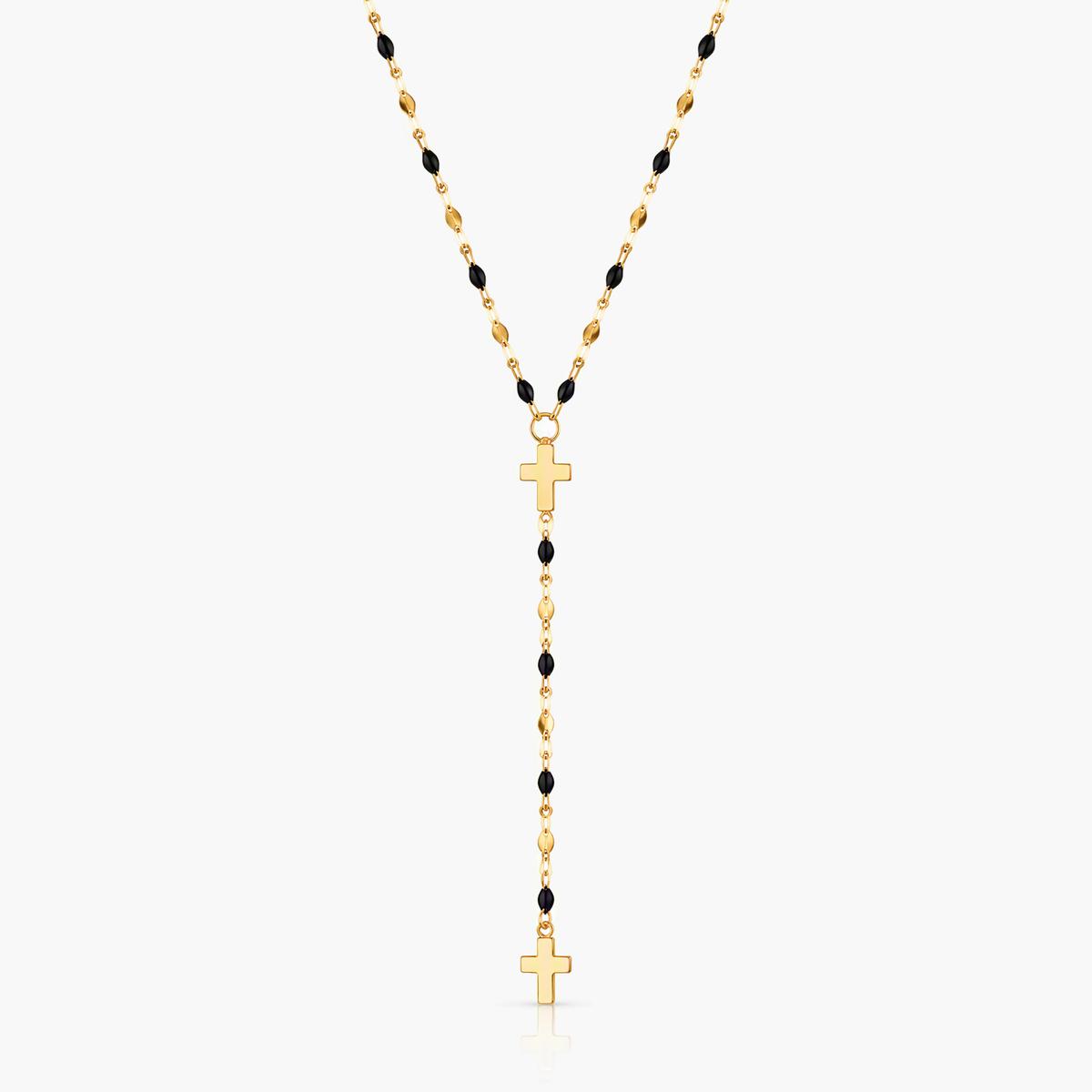 Dainty Double Cross Y-Necklace