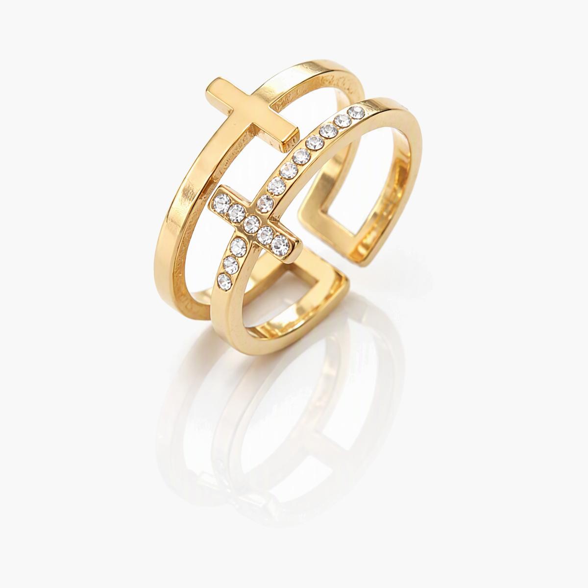 Dainty Double Cross Ring