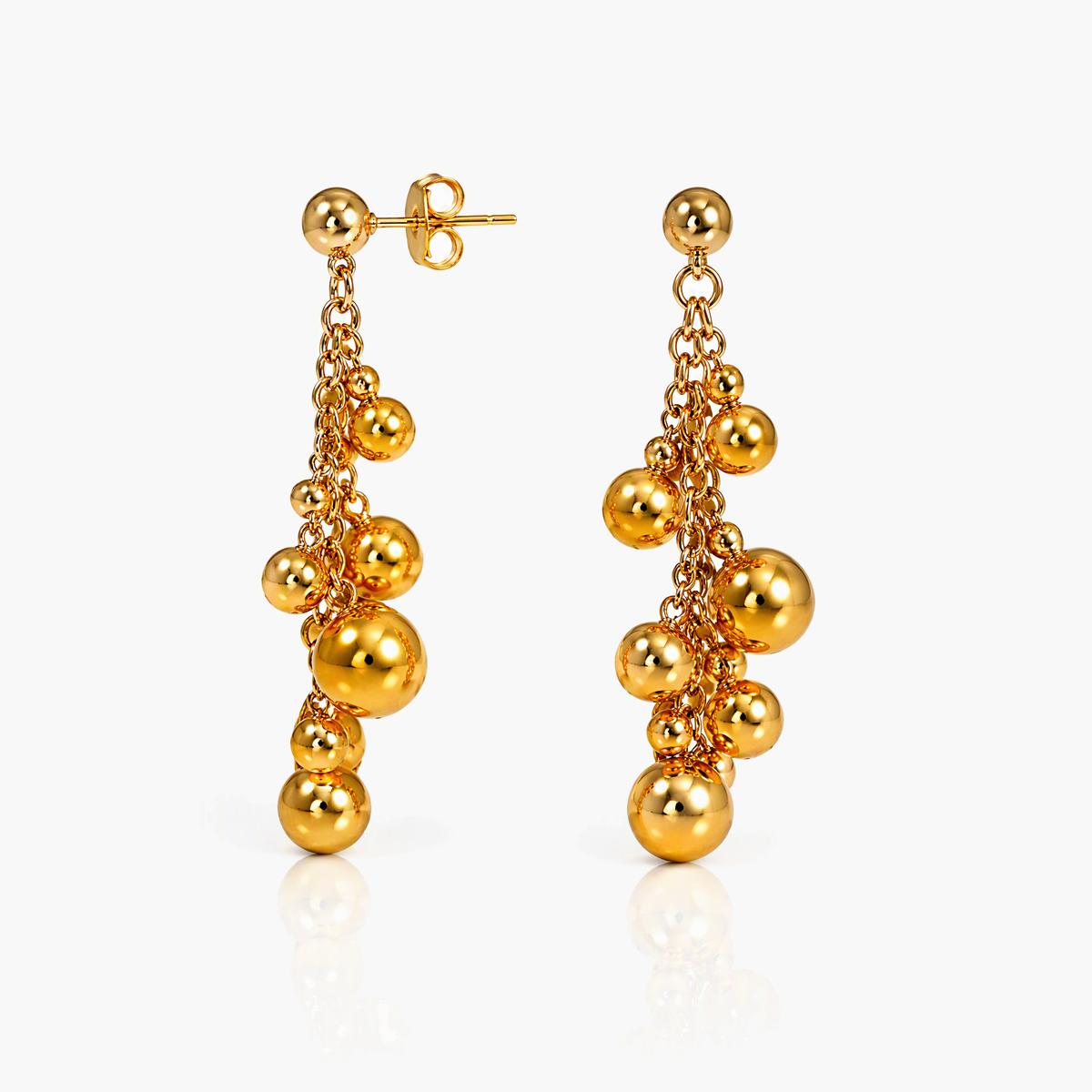 Cluster Ball Drop Earrings