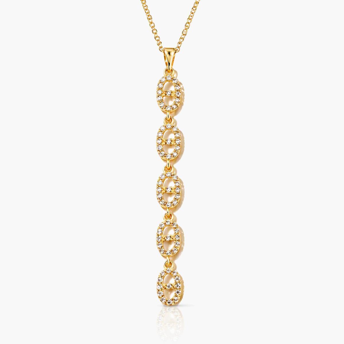Elegant Vertical Oval Link Necklace