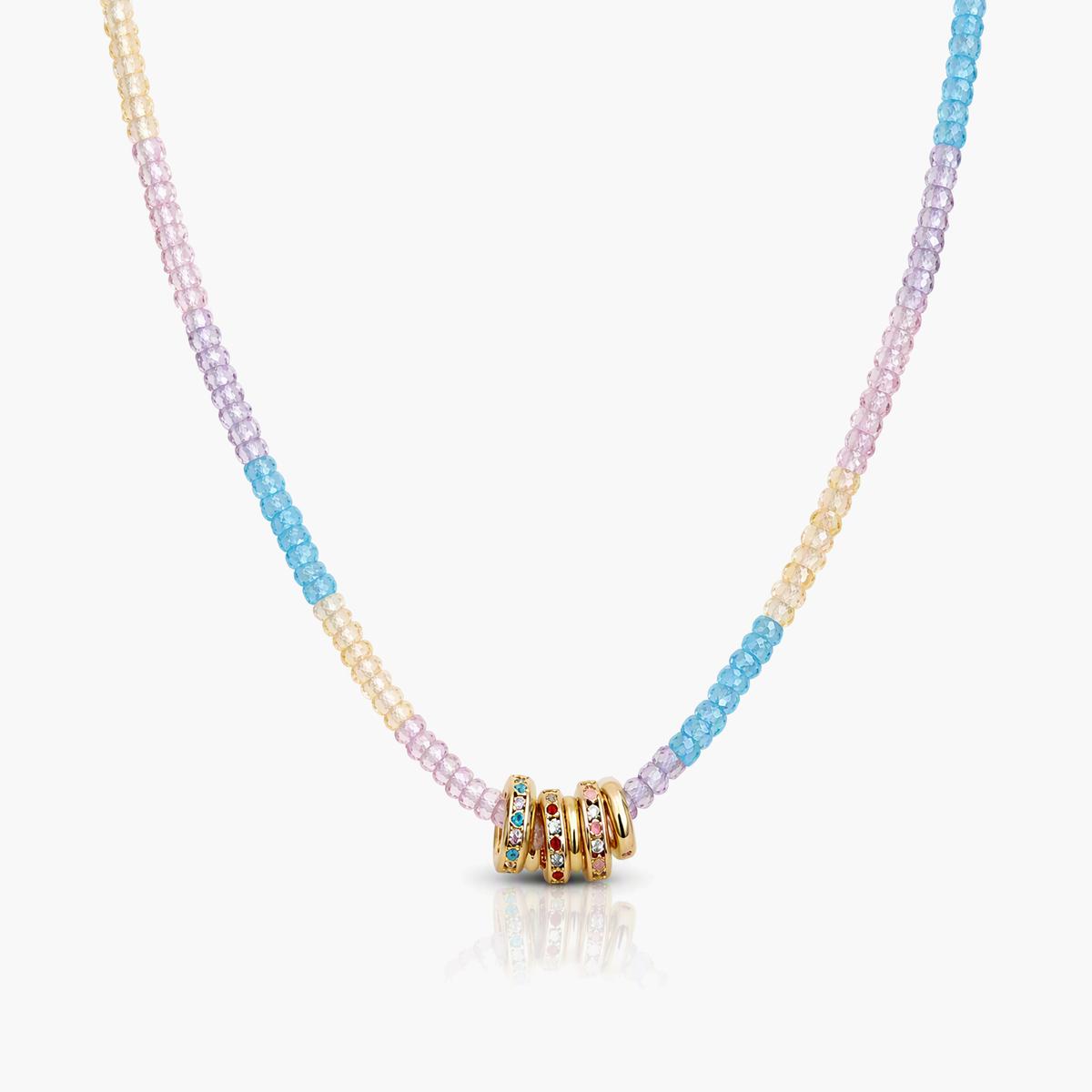 Dainty Triple Ring Beaded Necklace