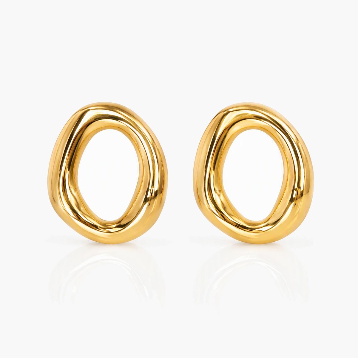Ribbed Stud Earrings