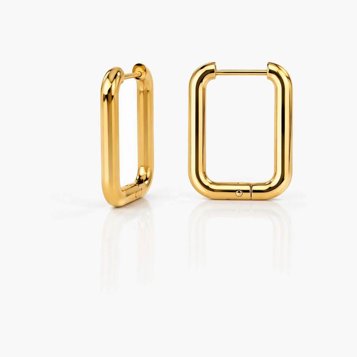 Minimalist Rectangular Hoop Earrings
