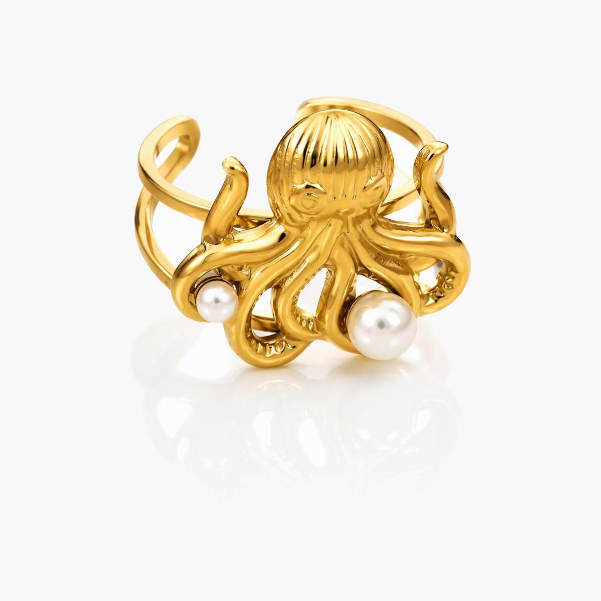 Trendy Mixed Motif Open Cuff Ring