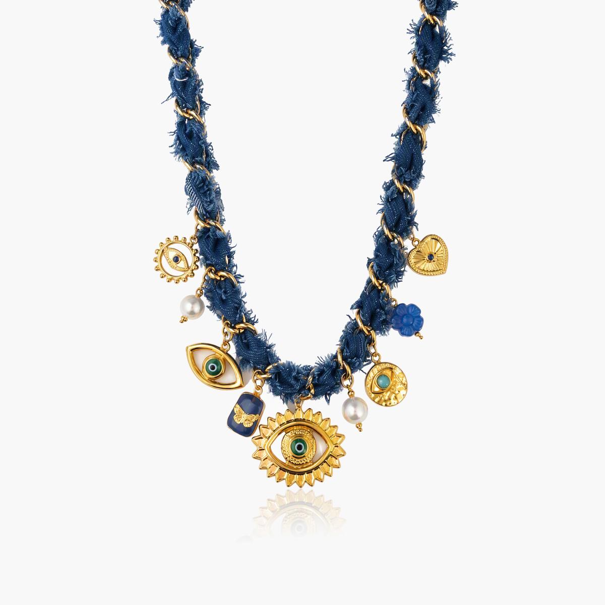 Boho Evil Eye Flower Necklace
