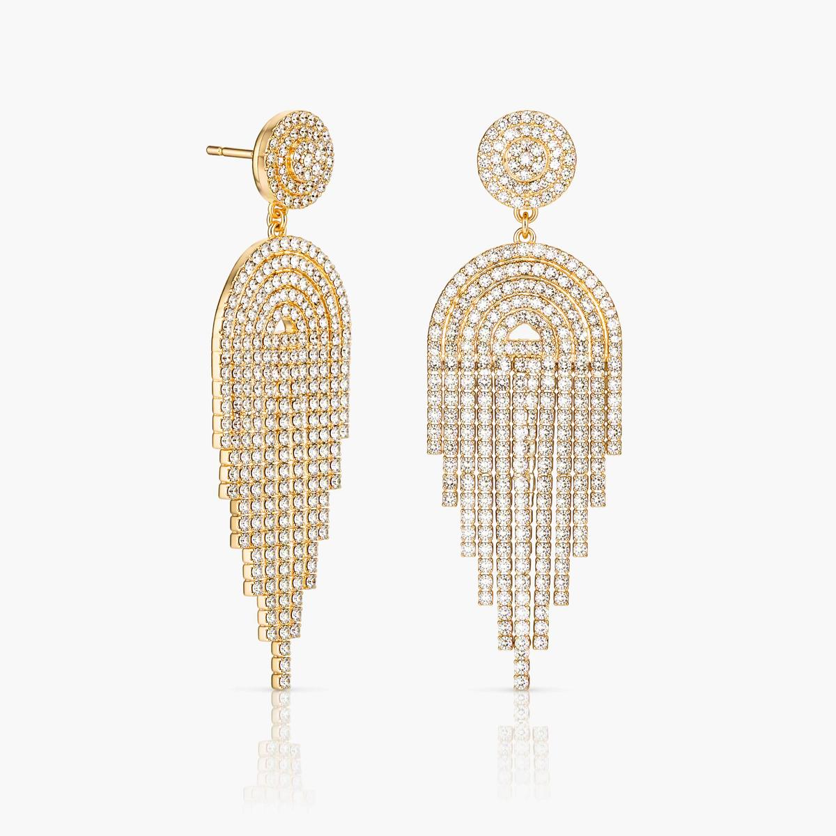 Luxury Disc Fringe Drop Earrings