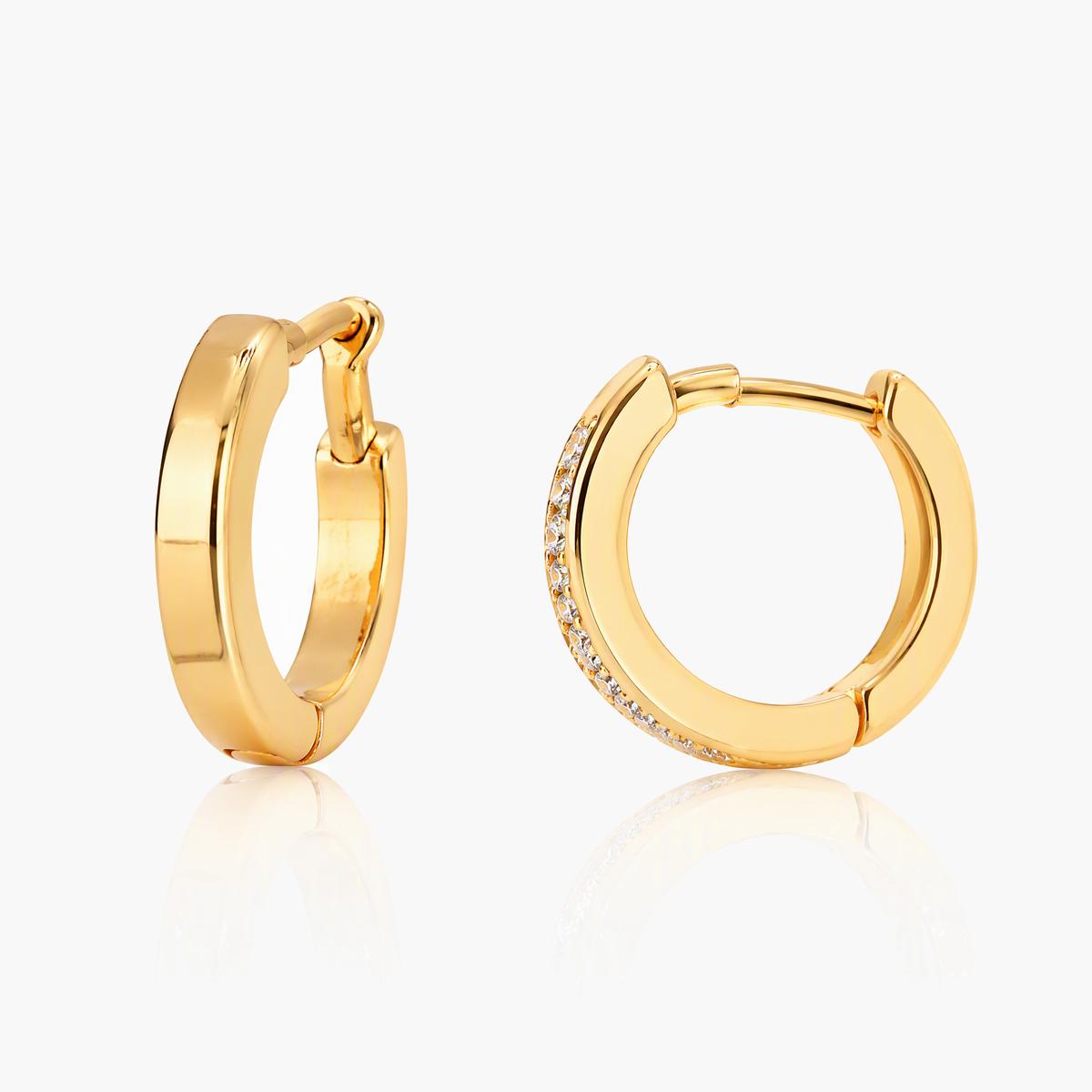 Dainty Rhinestone Hoop Earrings
