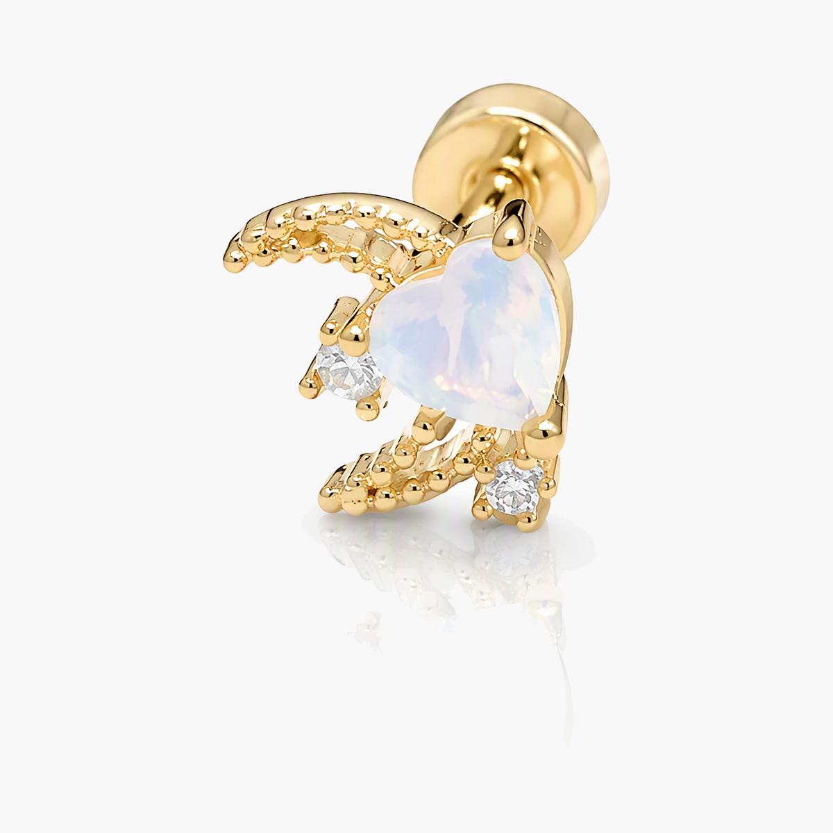 Moon Flower Stud Earrings