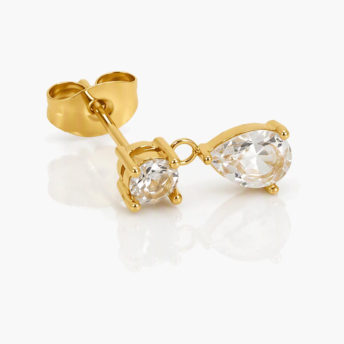 Dainty Pear Drop Stud Earrings