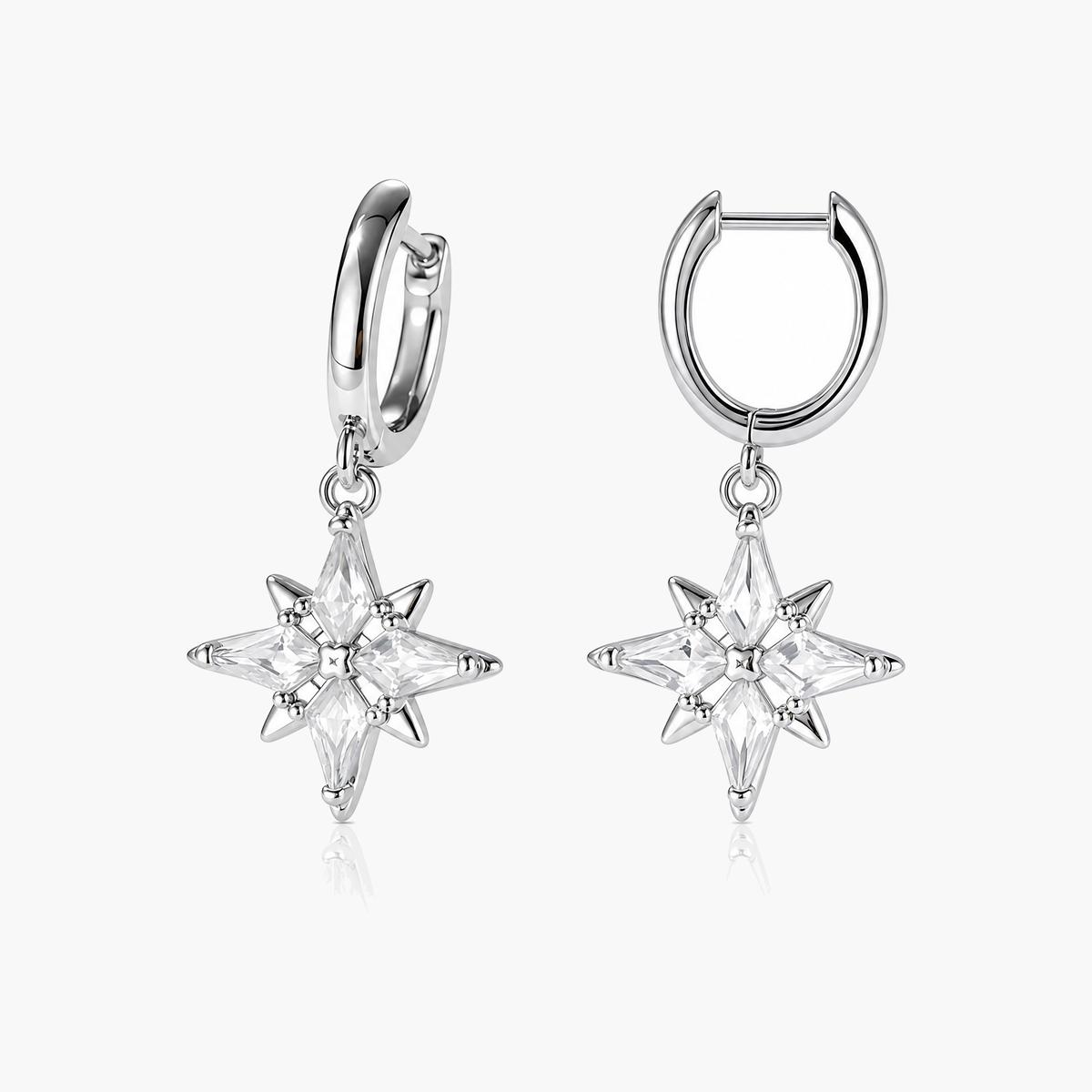 Dainty Star Charm Hoop Earrings
