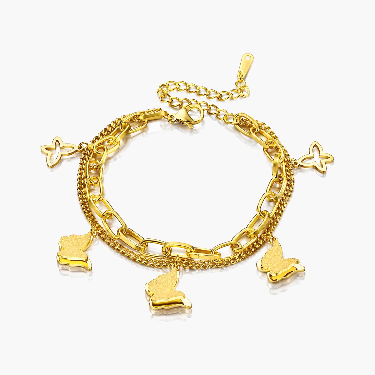 Dainty Butterfly Charm Bracelet
