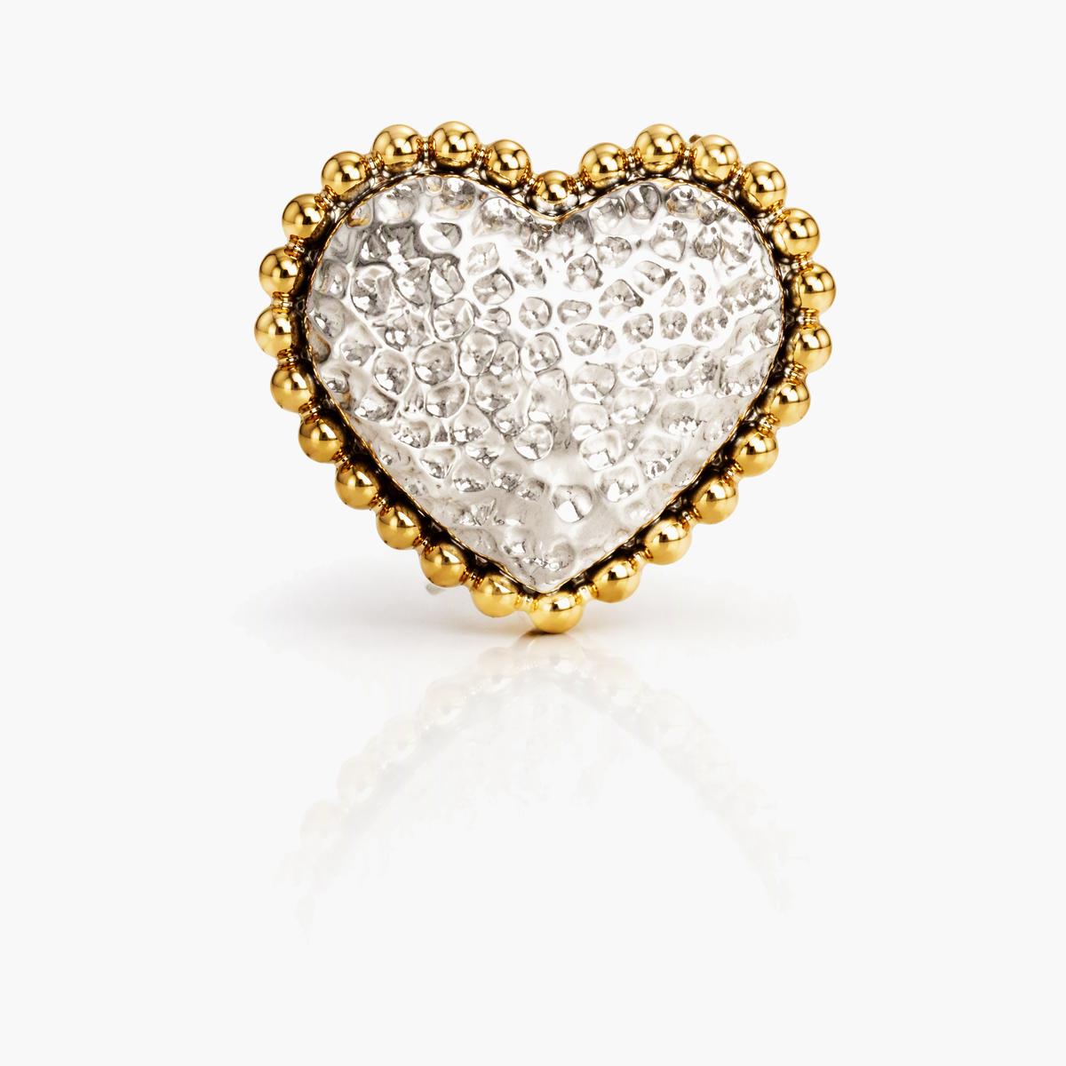 Textured Heart Stud Earrings