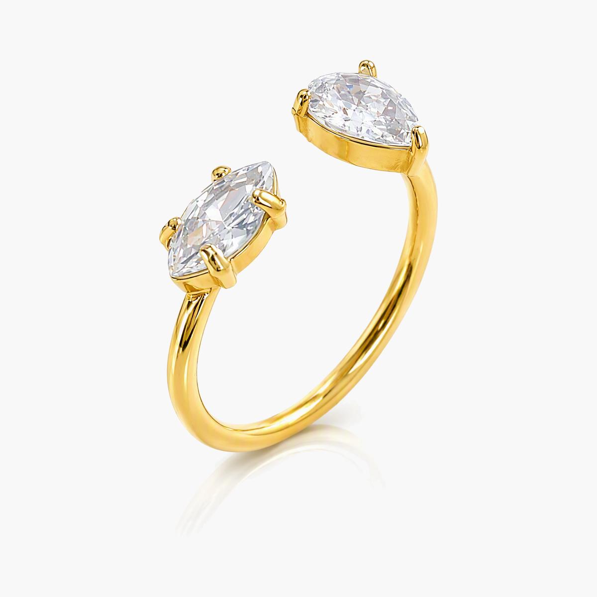 Double Marquise Stone Open Ring