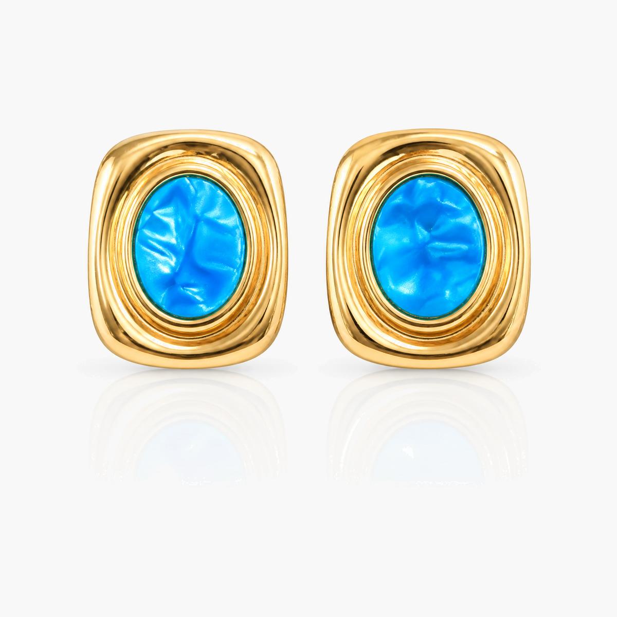 Textured Oval Stud Earrings