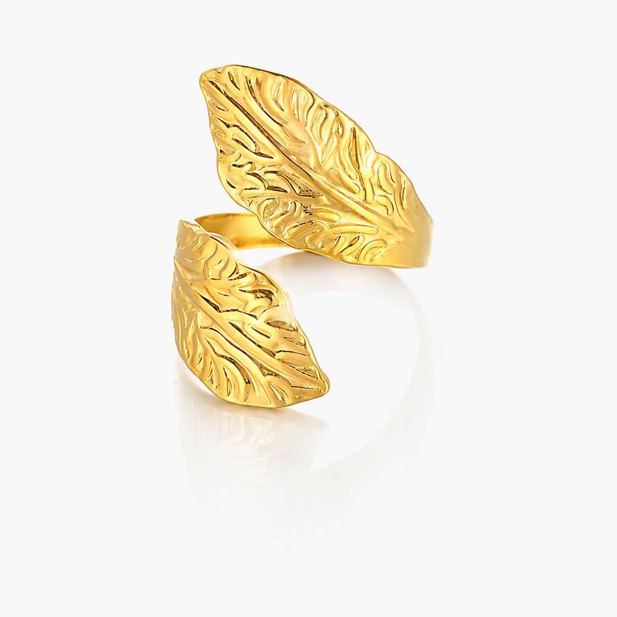 Leaf And Flower Wrap Ring