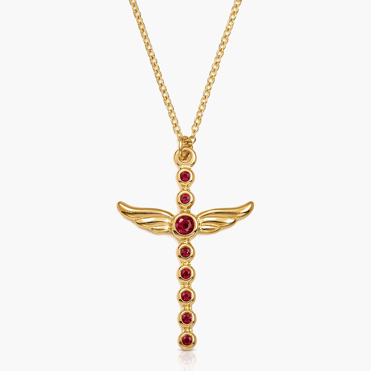 Winged Cross Pendant Necklace
