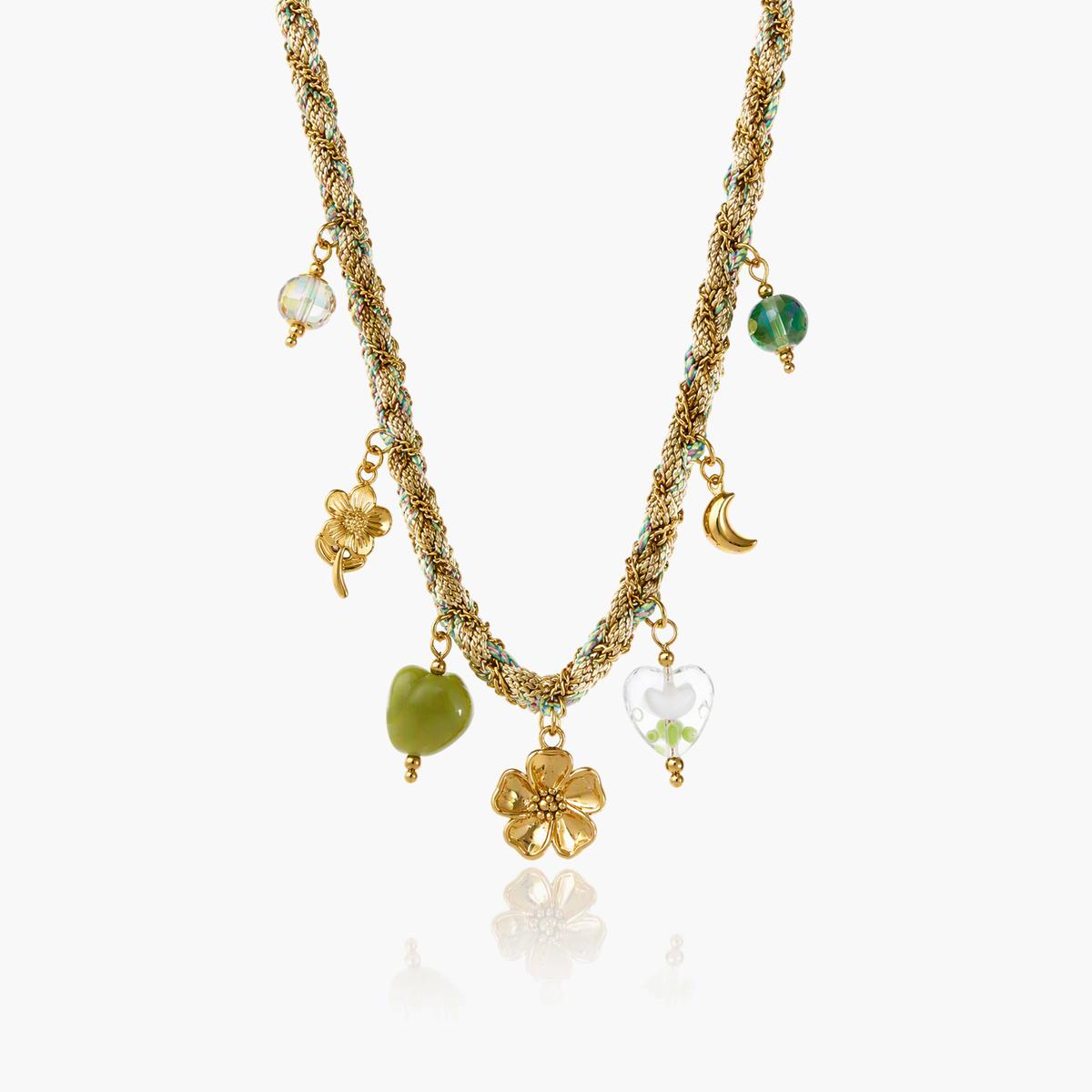 Boho Flower Charm Necklace