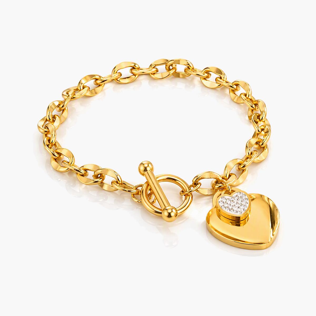 Heart Charm Toggle Bracelet