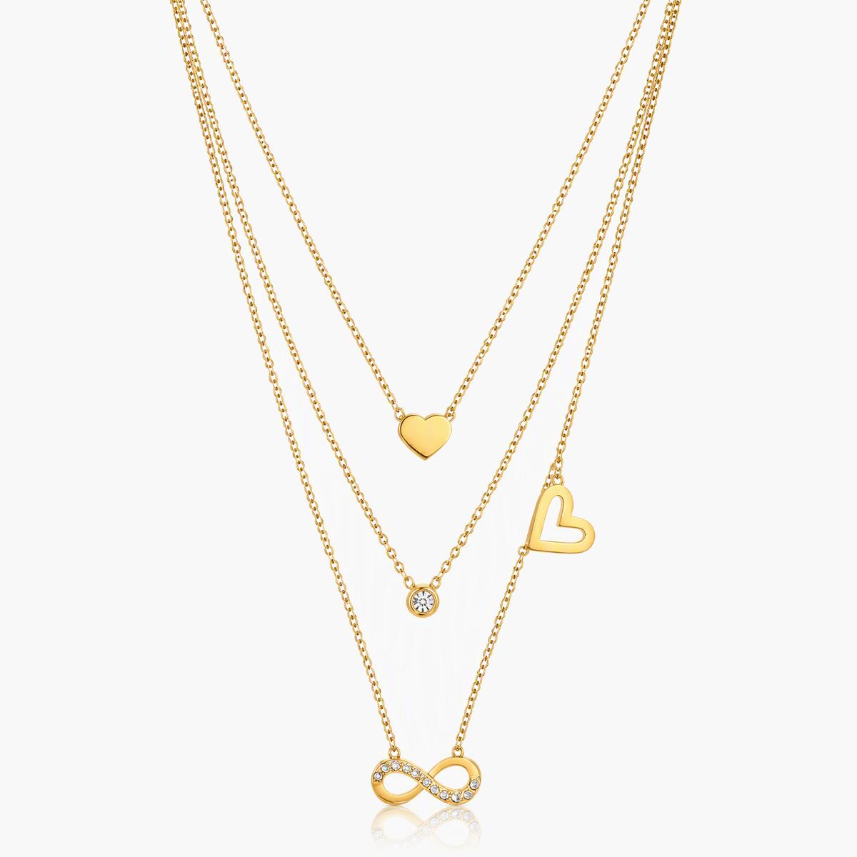 Dainty Heart & Infinity Layered Necklace