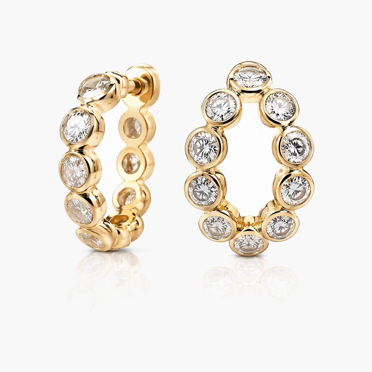 Round Bezel Set Band Earrings
