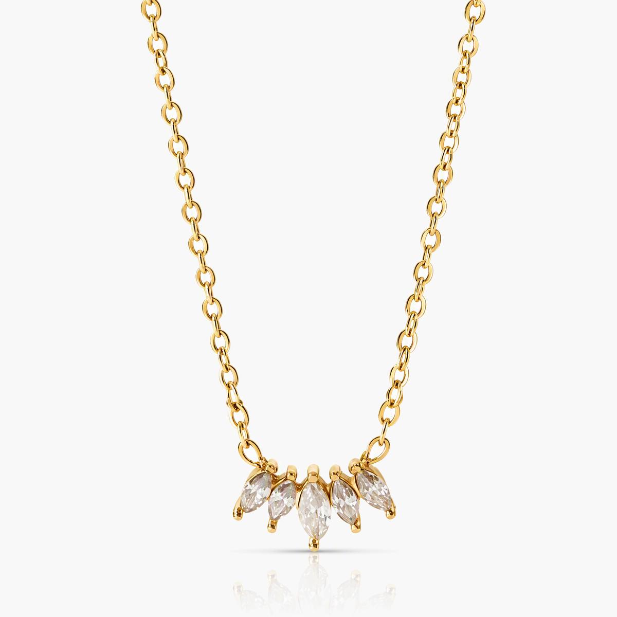 Dainty Marquise Cluster Pendant Necklace