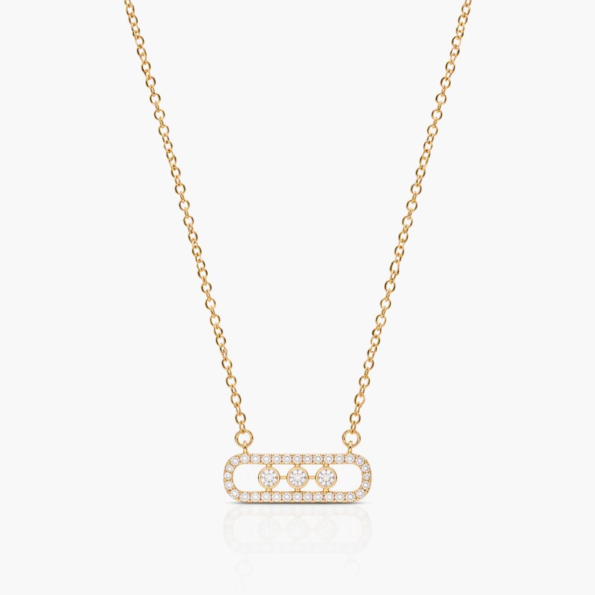 Dainty Three-Stone Bar Necklace
