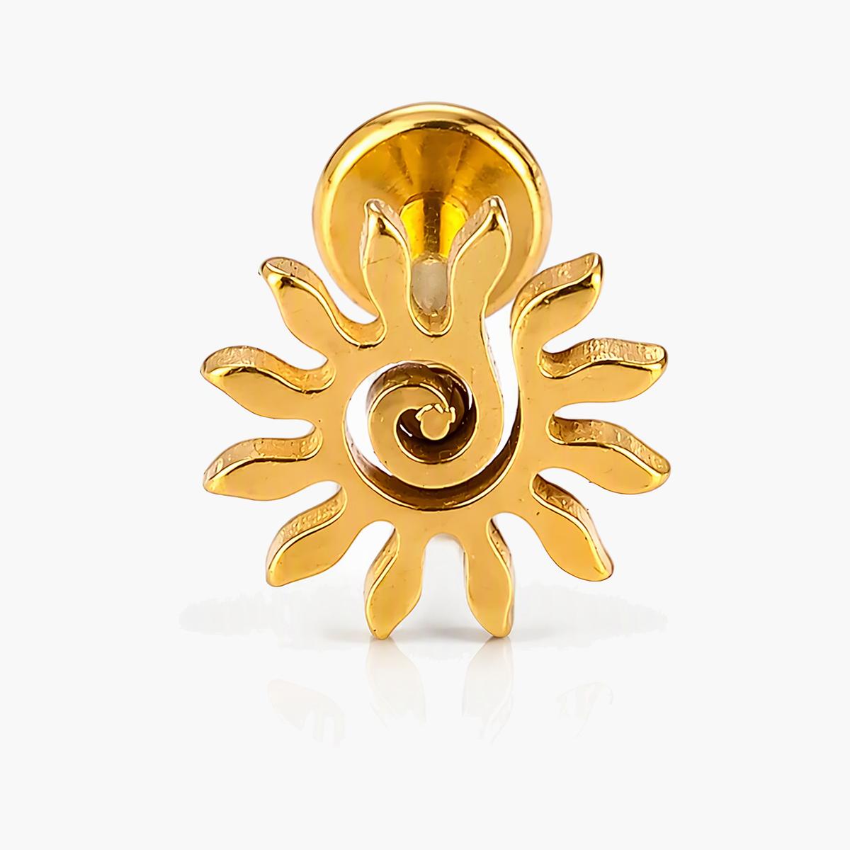 Sun Charm Stud Earrings