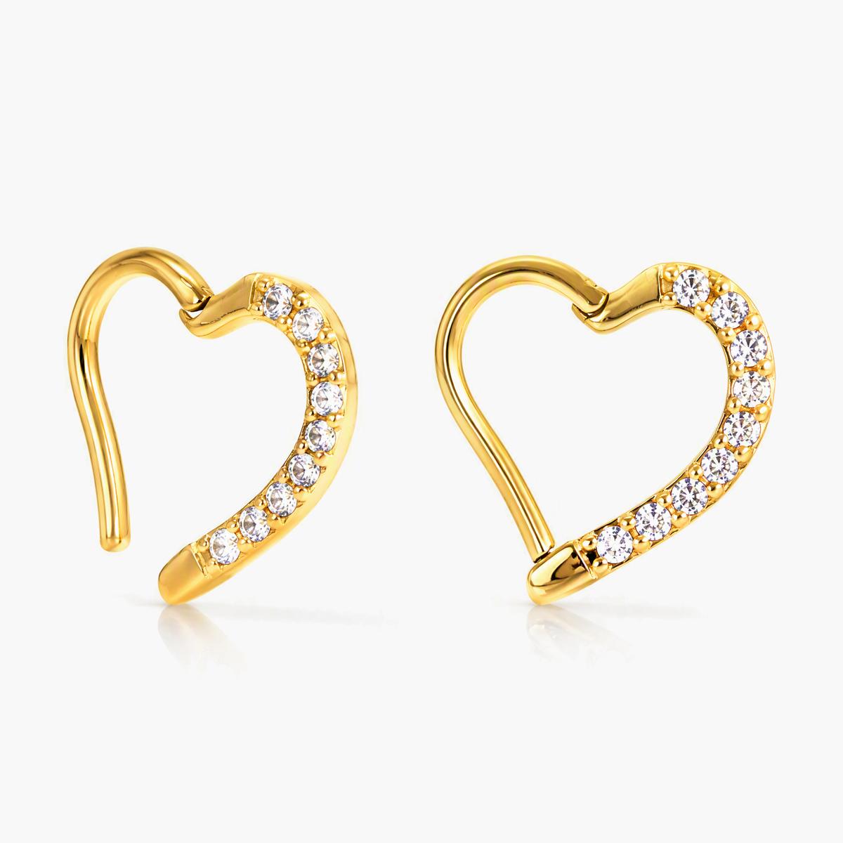 Cute Heart Huggie Earrings